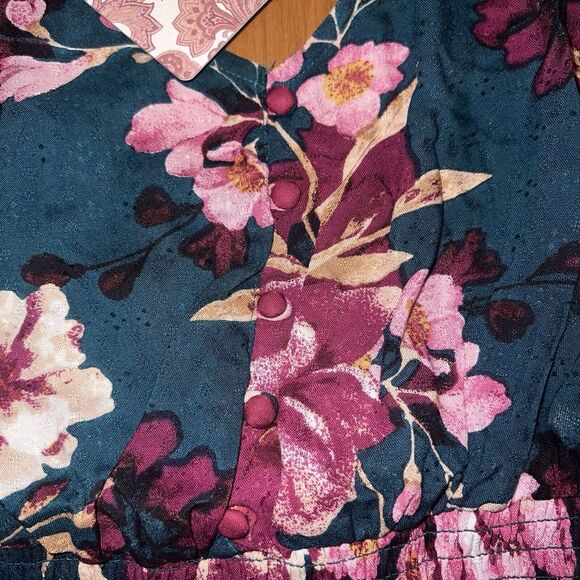 NEW Band Of The Free Women's Blouse Size XS Boho Peasant Smocked Cottagecore - Picture 9 of 13